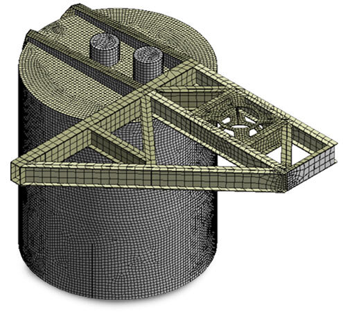 Finite element mesh of a suction pile